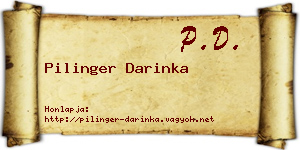 Pilinger Darinka névjegykártya